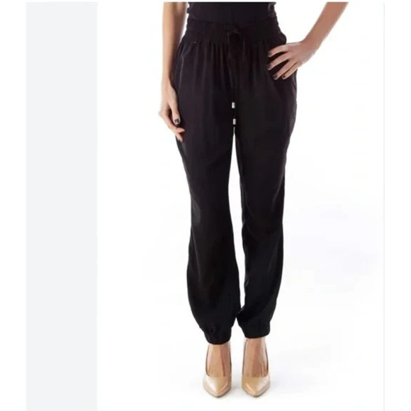 Buffalo David Bitton Black Bohemian Jogger Pants Sz Small 2-4 Relaxed Cuffed Leg - Picture 1 of 8